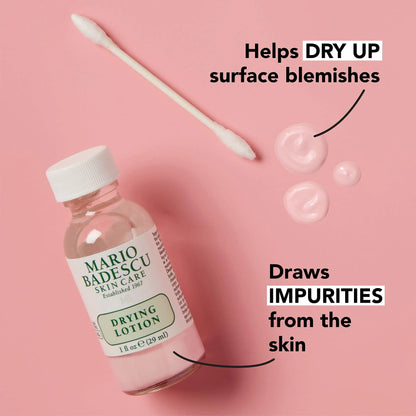 Mario Badescu Drying Lotion for All Skin Types| Blemish Spot Treatment with Salicylic Acid and Sulfur | Dries Surface Blemishes 01 Drying Lotion Glass Bottle, 1 Fl oz