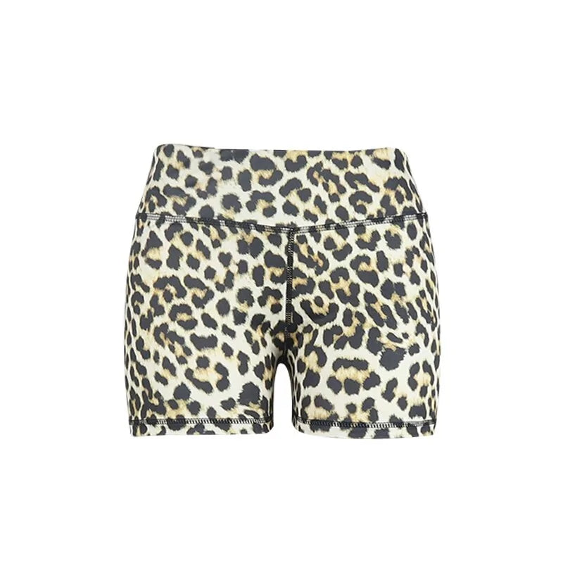 Pantalones cortos de entrenamiento con efecto push up de leopardo