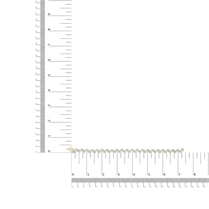 10 k kollase kullaga 3,00 Cttw ümarlõikeline ja baguette lõigatud teemant lilleline lüli, 7,50" käevõru (JK värv, I1-I2 selgus)