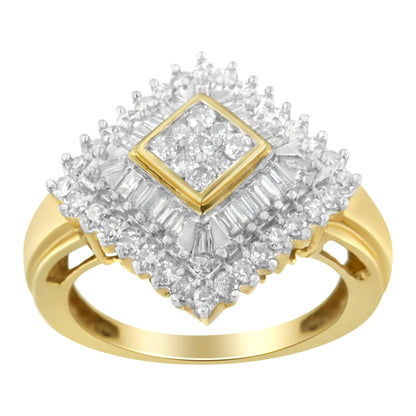 10K Yellow Gold Diamond Ballerina Ring (1 Cttw, I-J Color, I1-I2 Clarity)