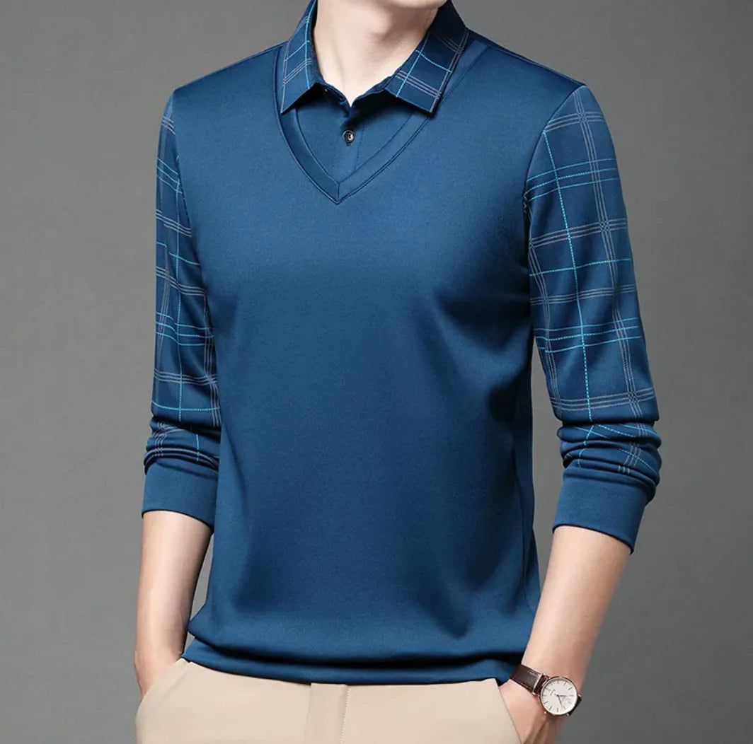 Camisa a cuadros coreana para hombre