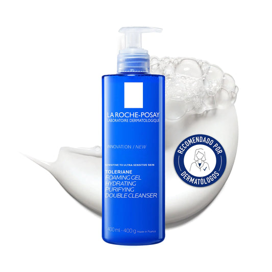 La Roche-Posay Toleriane Purifying Foaming Facial Cleanser, oljefri ansiktsvask for fet hud og for sensitiv hud med niacinamid, Pore Cleanser tørker ikke ut huden, uparfymert 13,52 Fl Oz (pakke med 1)