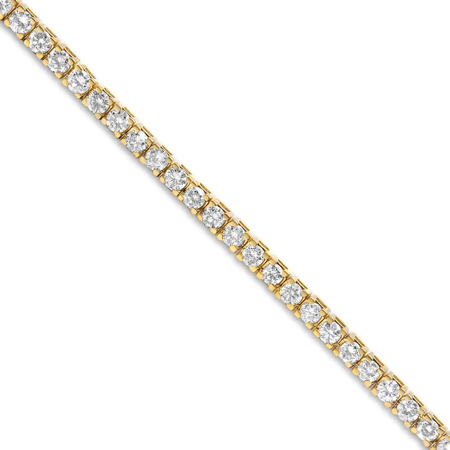 14K gult gull 3.0 Cttw 4-pinnesett rundt briljantslipt klassisk tennisarmbånd (JK Color, VVS2-VS1 Clarity) - 7,25" tommer