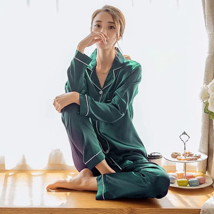 Kvinner Silk Satin Pyjamas