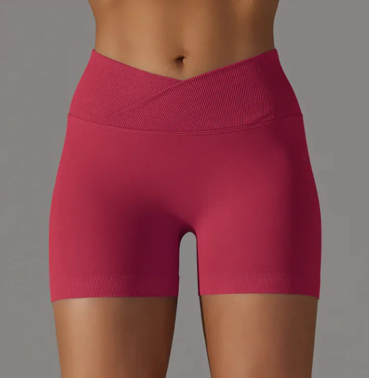 Pantalones cortos sencillos de cintura alta para mujer