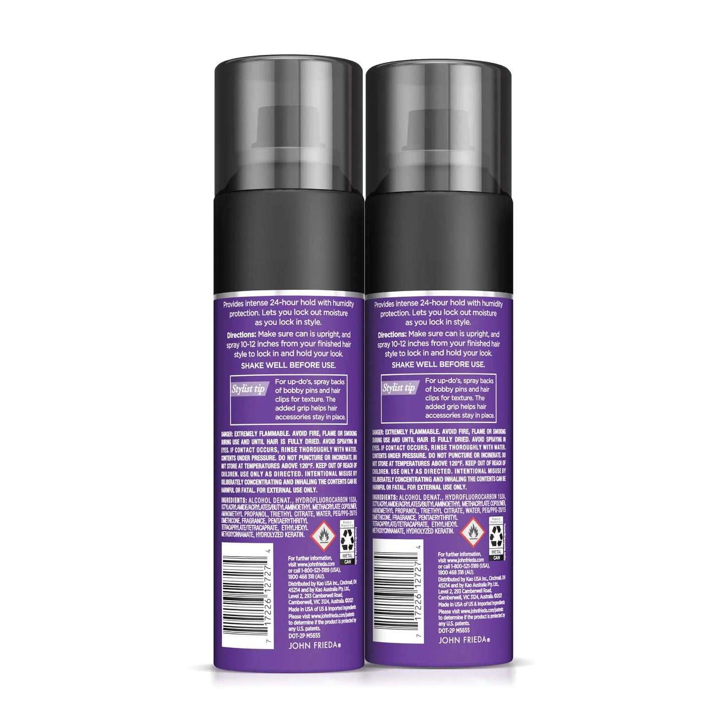 John Frieda Anti Frizz, Frizz Ease - Spray de fijación firme, antihumedad, 24 horas de fijación, 355 ml (paquete de 2)