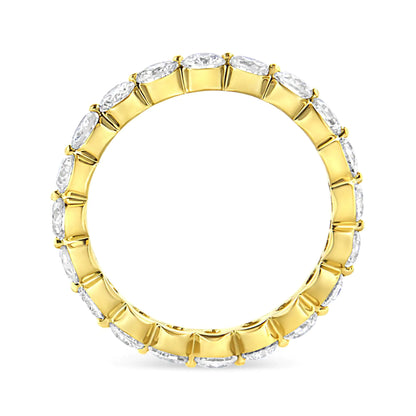 14K kollase kullaga 2.0 Cttw 2 haru komplektiga teemantsõrmus Eternity Band (SI1-SI2 Clarity, IJ Color)