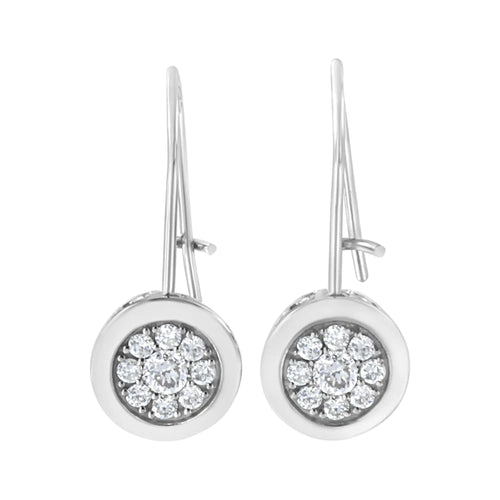 Aretes de diamantes cultivados en laboratorio de 5/8 ct en plata de ley 925 (color FG, claridad VS2-SI1)