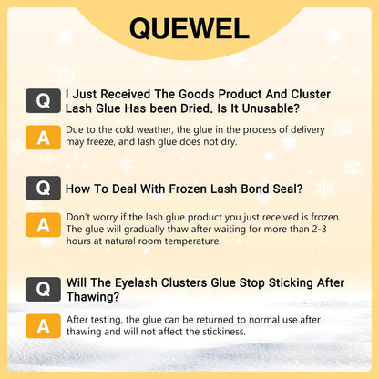 QUEWEL Lash Clusters Bond Eyelash Cluster Glue for DIY Lash Extensions, 5ML Cluster Lashes Glue Waterproof&Long Lasting, Super Strong Hold Eyelash Clusters Bond Suitable for All Day Wear (Black) Bond-Black