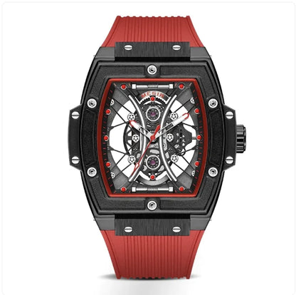 Reloj deportivo luminoso con correa de silicona Tonneau para hombre