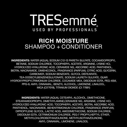 TRESemmé Rich Moisture Shampoo og Conditioner Rich Moisture Pakke med 2 for tørt hår formulert med vitamin E og biotin 28 oz