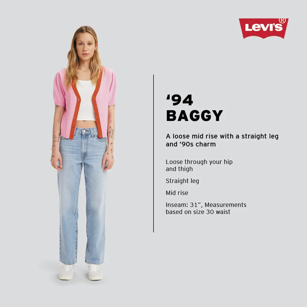 Levi's Women's 94 Baggy (også tilgjengelig i Plus) Standard 25 Meadow Mist - Corduroy