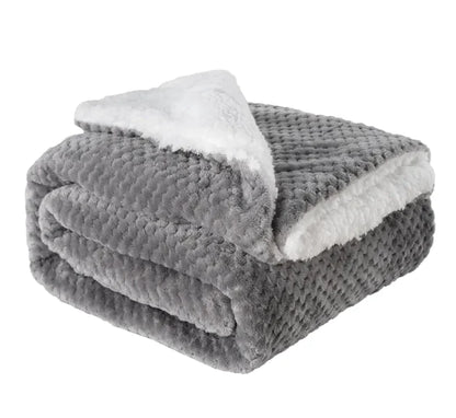 Thickened Flannel & Lamb Wool Double-Sided Blanket