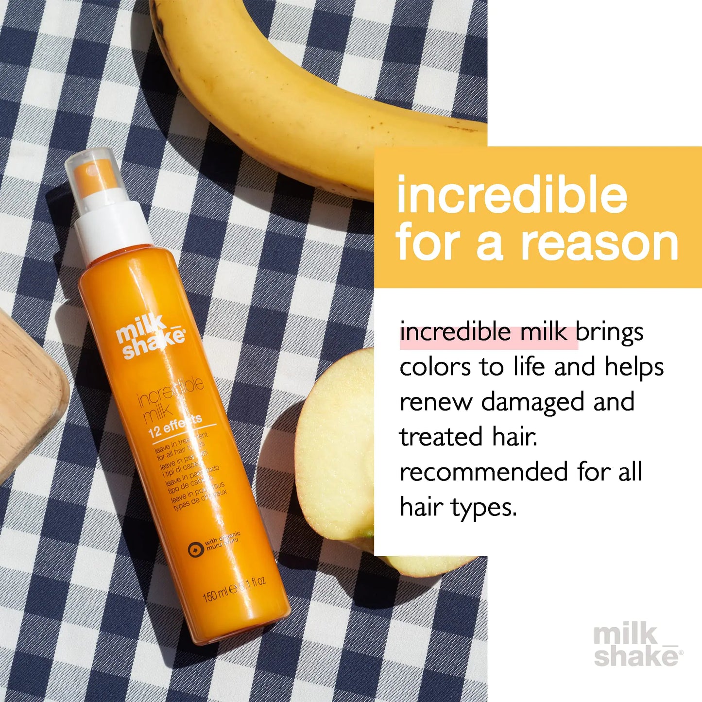 milk_shake Incredible Milk - Leave-In Hair Treatment for All Hair Types - Renews Detangles and Repairs Damaged Hair 1.7 Fl Oz (Pack of 1)