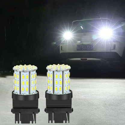 4X 3157 3156 64SMD LED Reverse Tail Brake Turn Signal DRL Light Bulb 6000K White