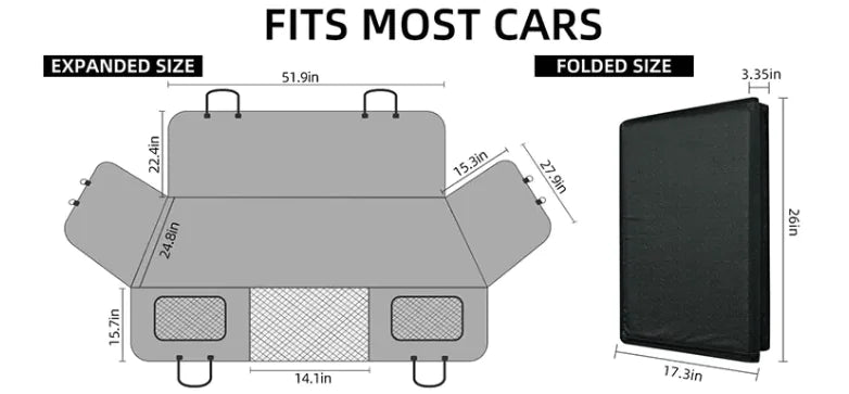 Cama para perros para coche resistente, impermeable y duradera