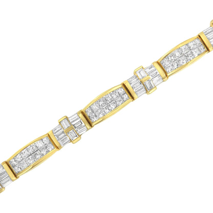 14K gult gull Multi-Cut Diamond Tiies of Love Eternity Armbånd (11,25 cttw, GH Color, VS1-VS2 Clarity)