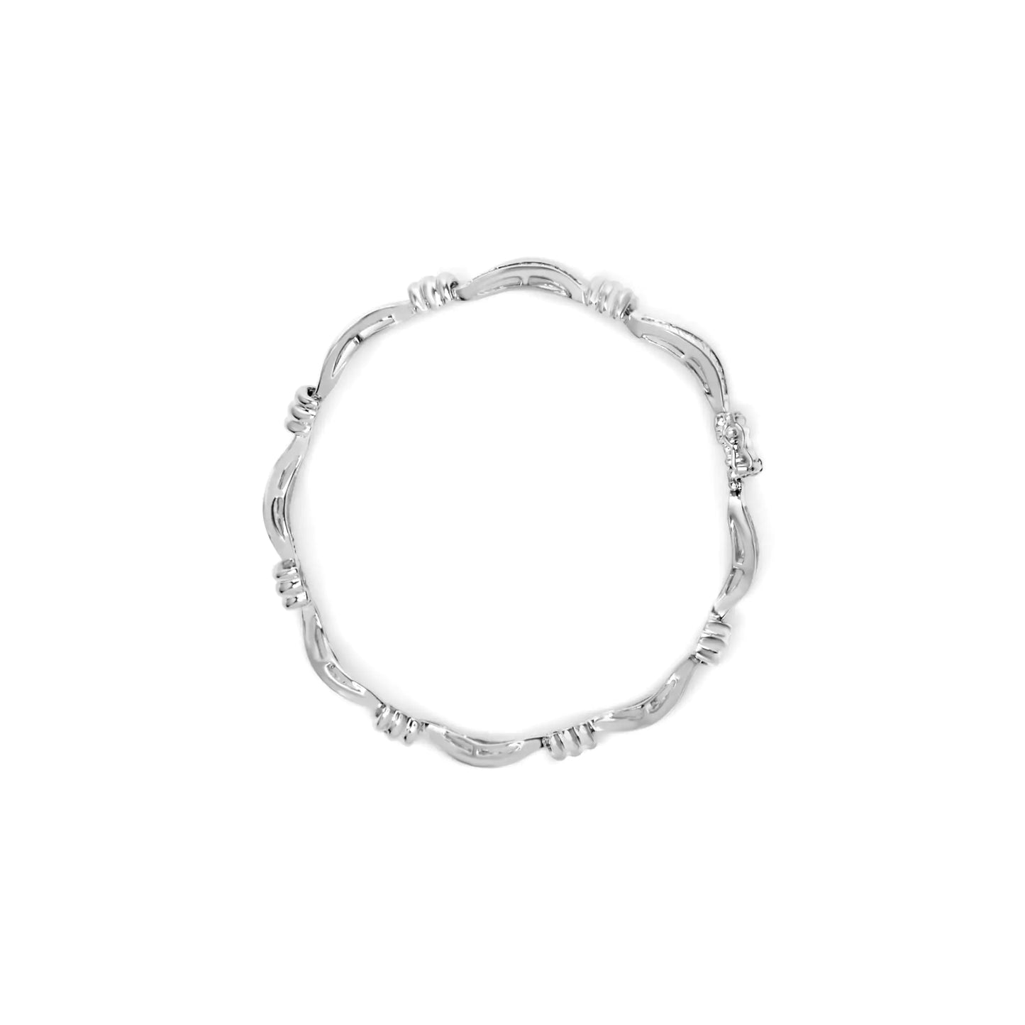 14K White Gold 2.00 Cttw Baguette-Cut Spiral Link 7" Bracelet (G-H Color, SI1-SI2 Clarity)