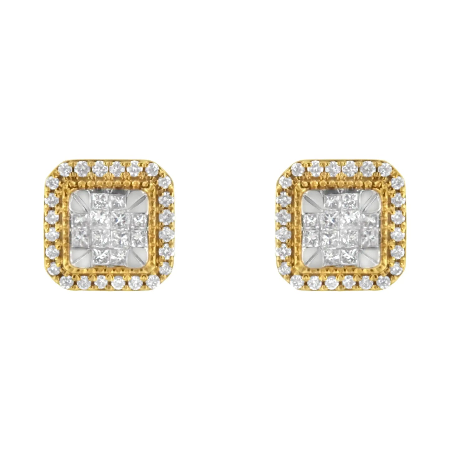 10KT Yellow Gold Diamond Stud Earrings (1/2 cttw, H-I Color, SI2-I1 Clarity)