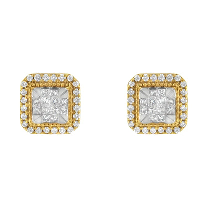 10KT Yellow Gold Diamond Stud Earrings (1/2 cttw, H-I Color, SI2-I1 Clarity)