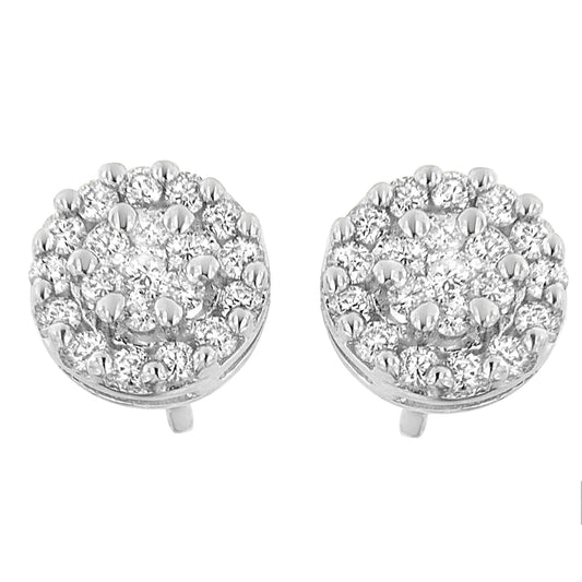 Aretes de oro blanco de 14 quilates con diamantes de talla redonda de 3/4 ct (HI, SI2-I1)