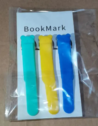 Simple Solid Color Silicone Bookmark Holder With Pages