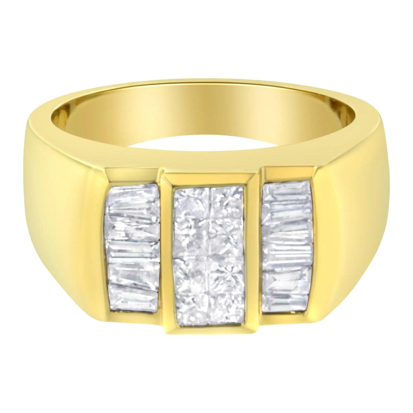 14kt gult gull diamantring (1 5/8 cttw, HI Color, I1-I2 Clarity)