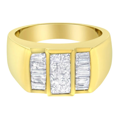 14kt gult gull diamantring (1 5/8 cttw, HI Color, I1-I2 Clarity)