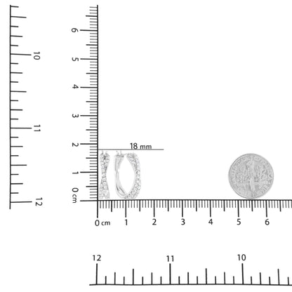 .925 Sterling Silver 3/4 cttw Lab Grown Diamond Cross Hoop Earring (F-G Color, VS2-SI1 Clarity)
