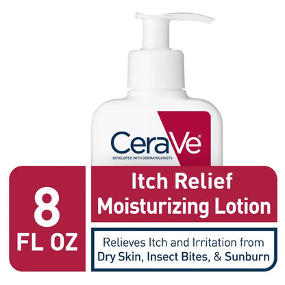 CeraVe Anti Itch Moisturizing Lotion with Pramoxine Hydrochloride | Relieves Itch with Minor Skin Irritations, Sunburn Relief, Bug Bites | 8 Ounce 8 Fl Oz (Pack of 1)