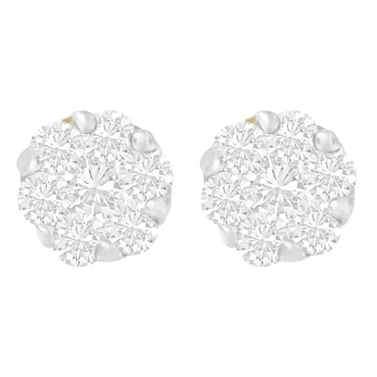 14K Yellow Gold Round-cut Diamond Earrings (1 cttw, I-J Color, SI1-SI2 Clarity)