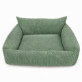 Lodie Corduroy Dog Sofa with Removable Cover – Olive Green, M