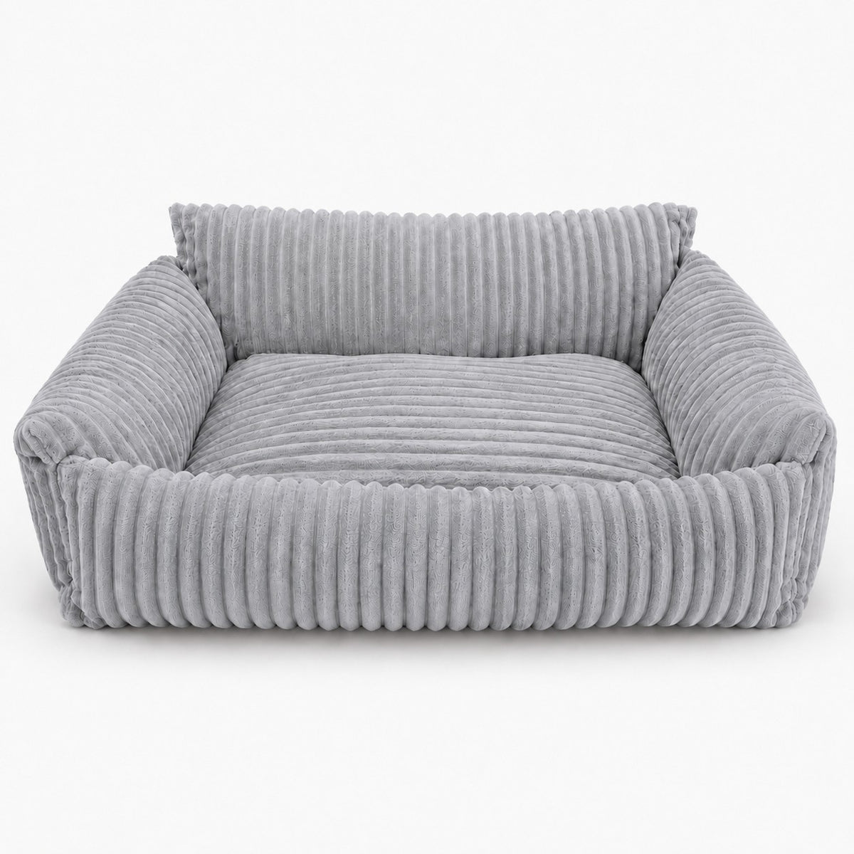 Lodie Corduroy Memory Foam Dog Sofa – Beige, L