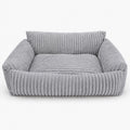 Lodie Corduroy Memory Foam Dog Sofa – Beige, M