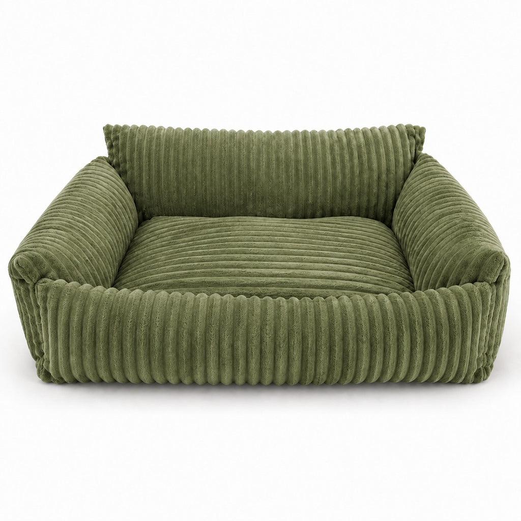 Lodie Corduroy Memory Foam Dog Sofa – Green, L