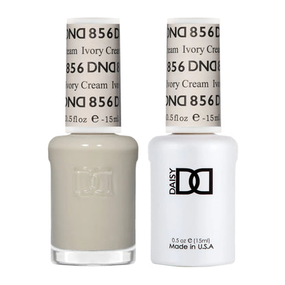 Set de esmaltes en gel DND, colección Sheer, esmalte de gel UV/LED y laca de secado al aire, dúo de esmaltes a juego que no se descascarillan, 14 ml cada uno, color crema marfil