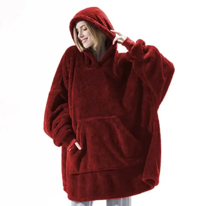 Comfortable Loose Double-Sided Fleece Thicker Wearable Blanket