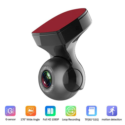 Cámara de salpicadero WiFi de 170° para coche, HD 1080P, DVR para coche, vídeo para vehículo, sensor G