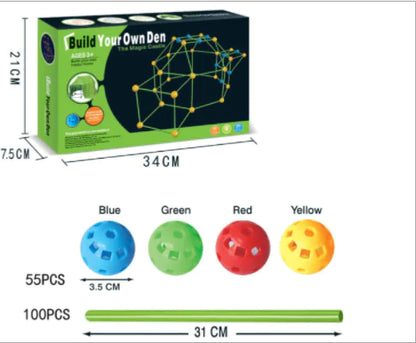 智能儿童珠子帐篷套件 - 精湛的堡垒搭建套件玩具