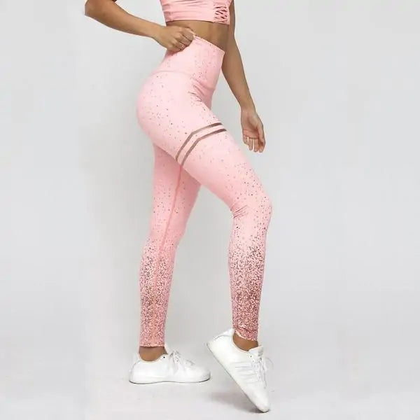 High Waisted Glittered Workout Leggings