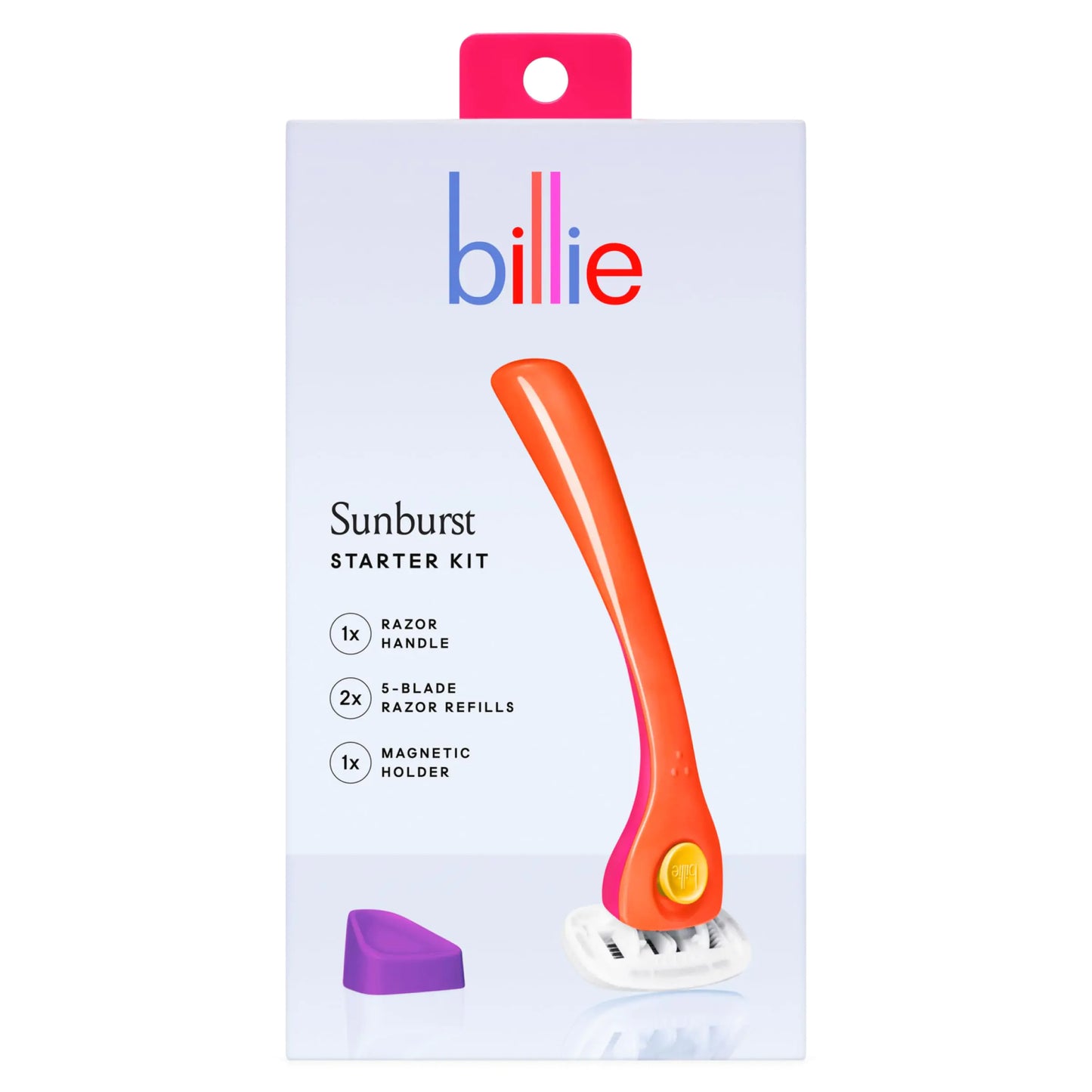 Billie Razors for Women Shave Kit with 2 Refills + Holder Bundle with Lavender Milk Scent SkyFoam Shave Gel Sunburst + Shave Gel