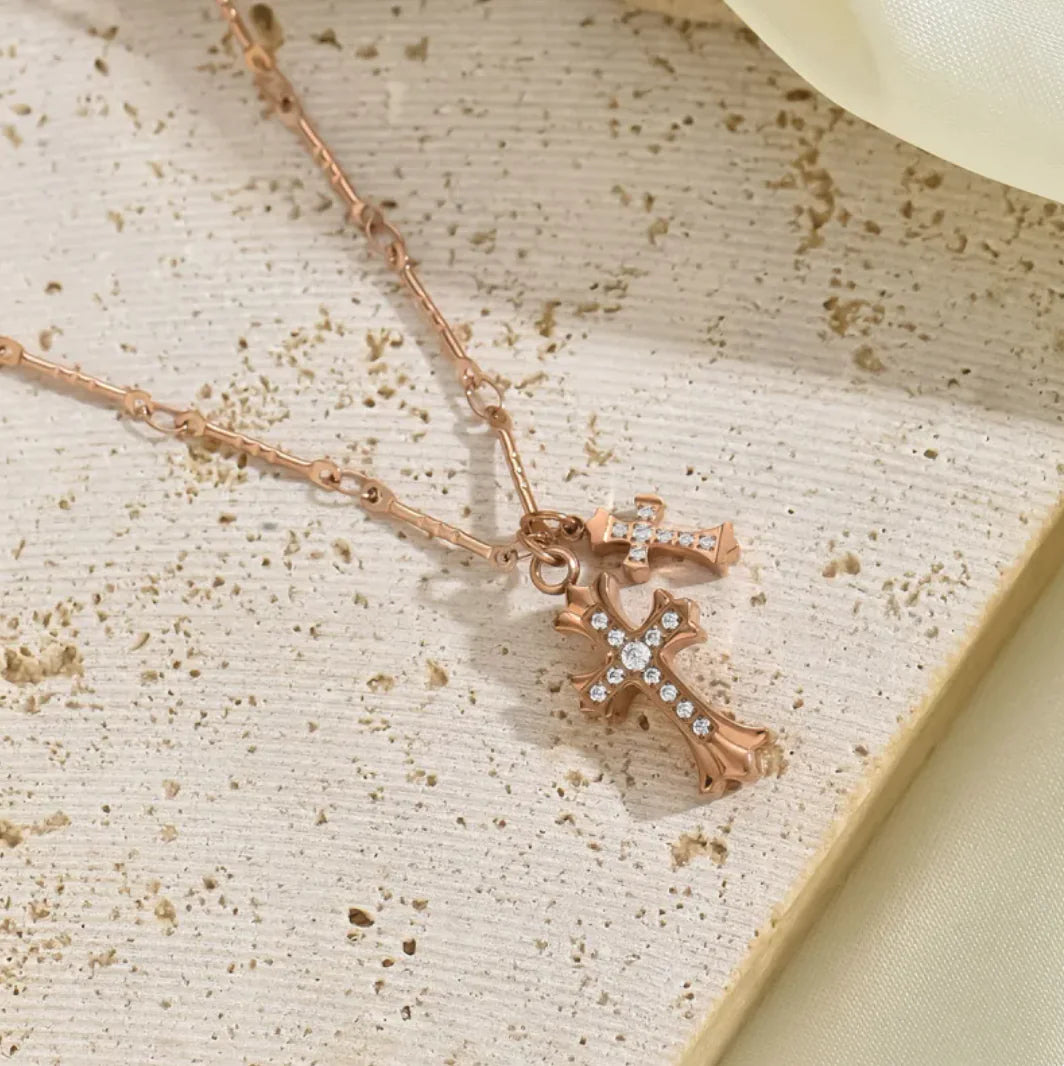 Women's Cross Pendant Sweater Necklace