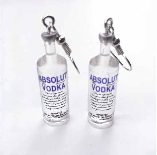 Pendientes de botella de vodka Absolut