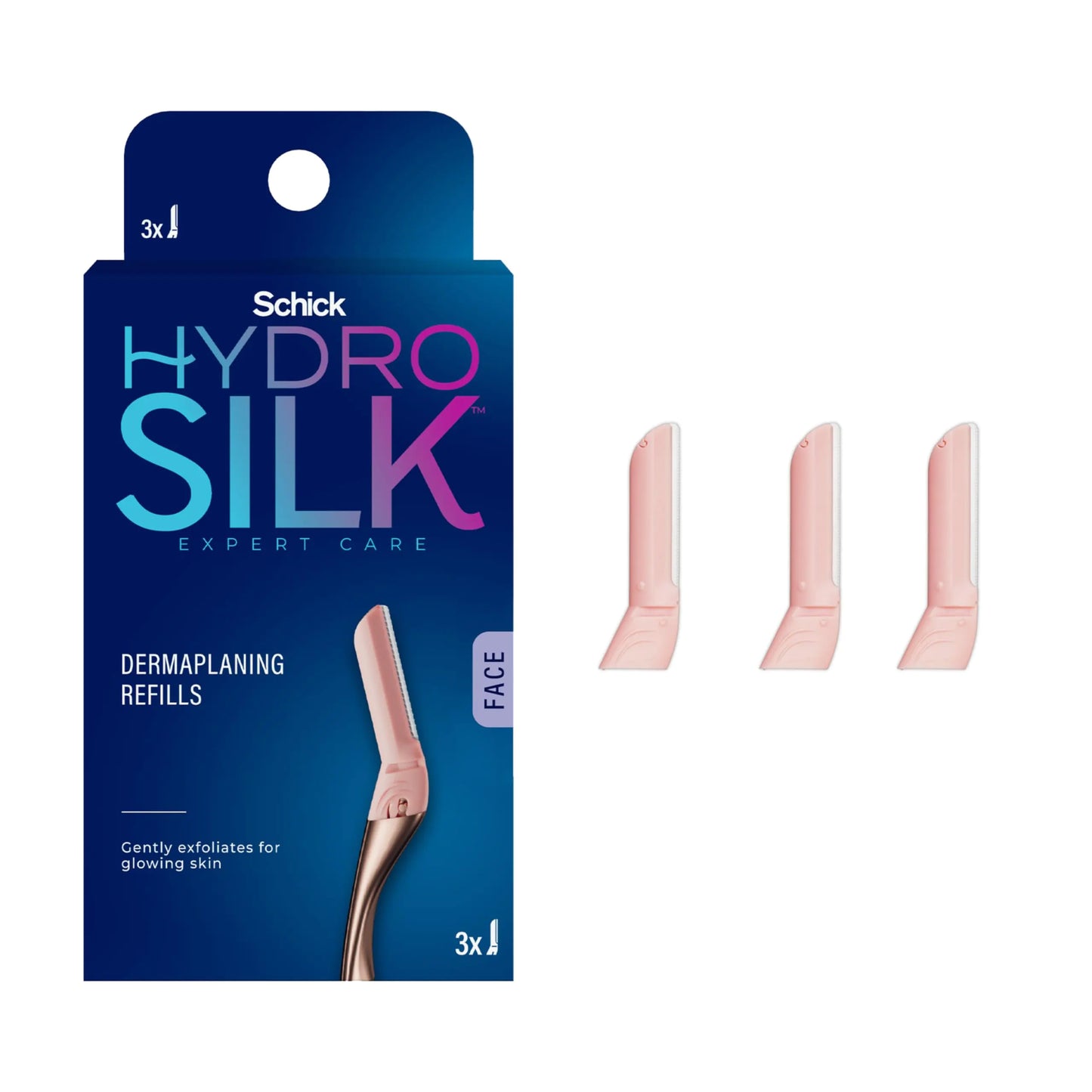 Repuestos de cuchillas para dermaplaning Schick Hydro Silk (3 unidades) | Microcuchillas faciales | Repuestos para dermaplaning Hydro Silk | Repuestos para maquinilla de afeitar Hydro Silk | Repuestos de cuchillas para dermaplaning | 3 unidades