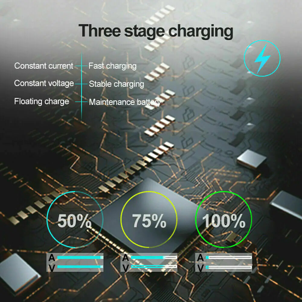 Cargador de batería inteligente automático de 1500 mAh, 12 V, portátil, para coche, con sistema de mantenimiento de goteo 