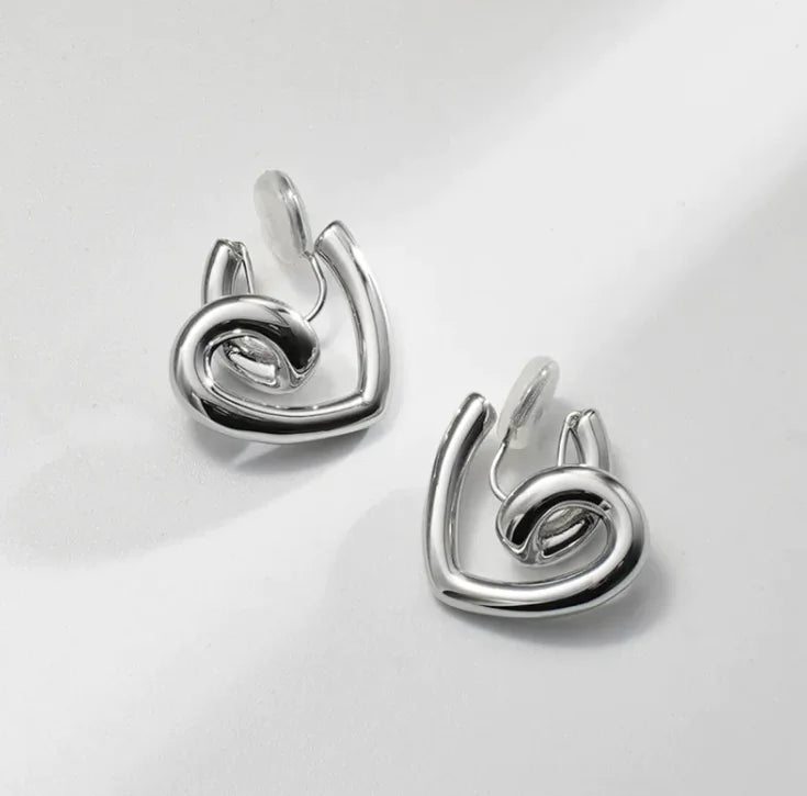 Elegant Metal Love Mosquito Coil Ear Clips