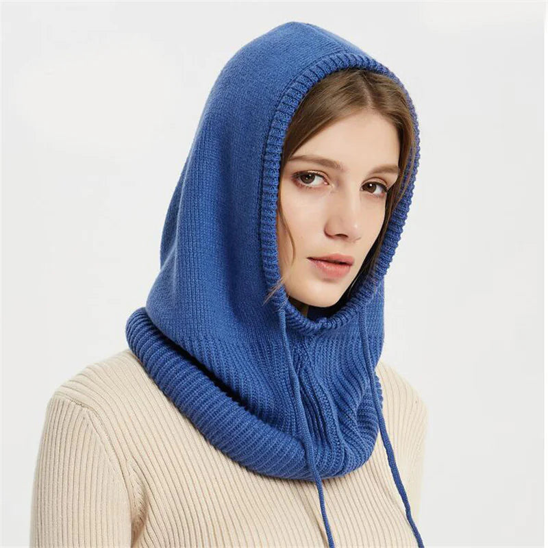 Cozy Knit All-in-One Hat & Scarf Pullover