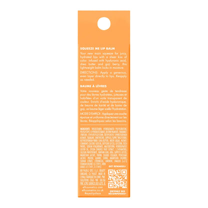 e.l.f. Squeeze Me Lip Balm, Moisturizing Lip Balm For A Sheer Tint Of Color, Infused With Hyaluronic Acid, Vegan & Cruelty-free, Peach 0.21 Ounce (Pack of 1)