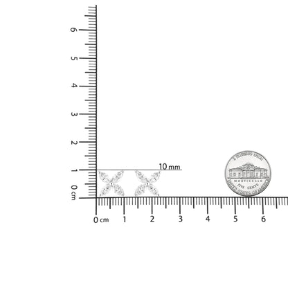 14K valge kullaga 1,0 Cttw laboris kasvatatud Marquise Diamond 8 kivist lillega lehtedest kõrvarõngad (FG värv, VS2-SI1 selgus)