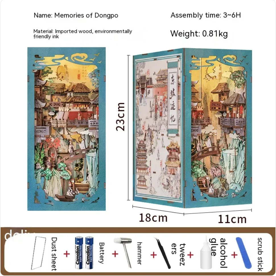 DIY Wooden 3D Book Stand Model Kit